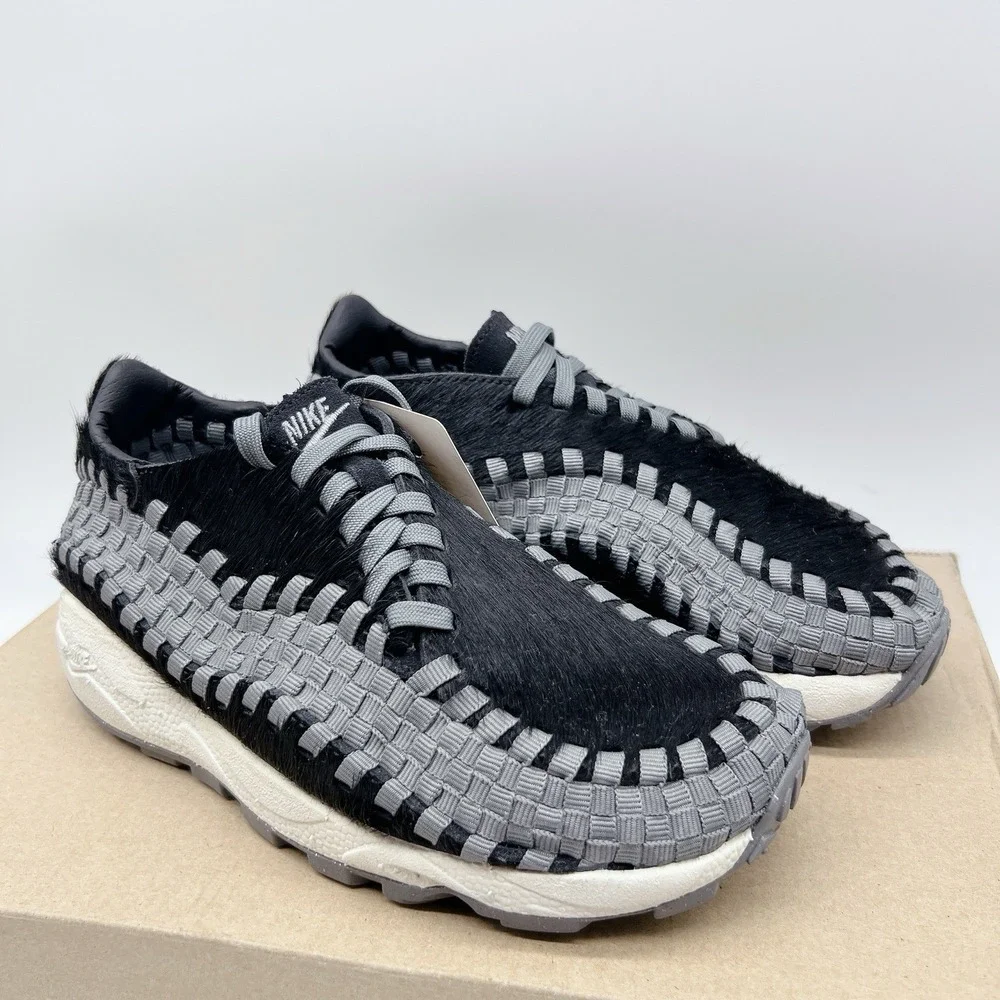 Nike Air Footscape Woven Women's Platform Sneakers Shoes Black Grey US 5.5 - Picture 2 of 13